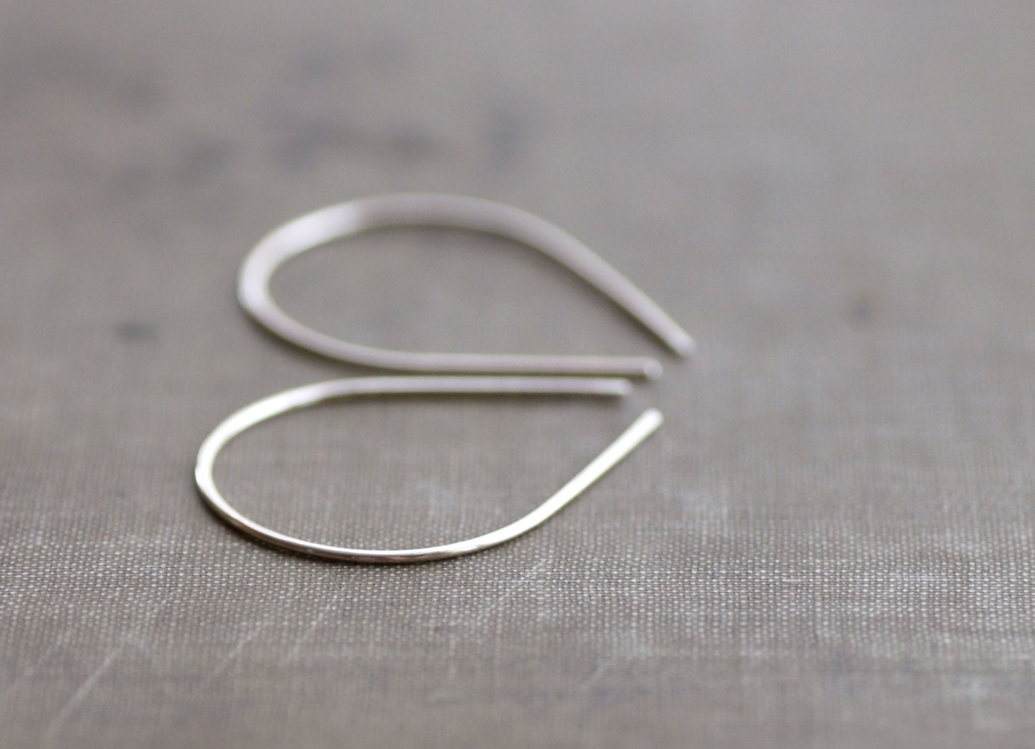 Upside Down Teardrop Hoop Earrings - Sterling Silver