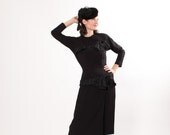 20% OFF - 40s Dress - 1940s Dress - Black Wrapped Bows