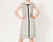1960s Dress - 60s Dress - Black & White Tuxedo Dress
