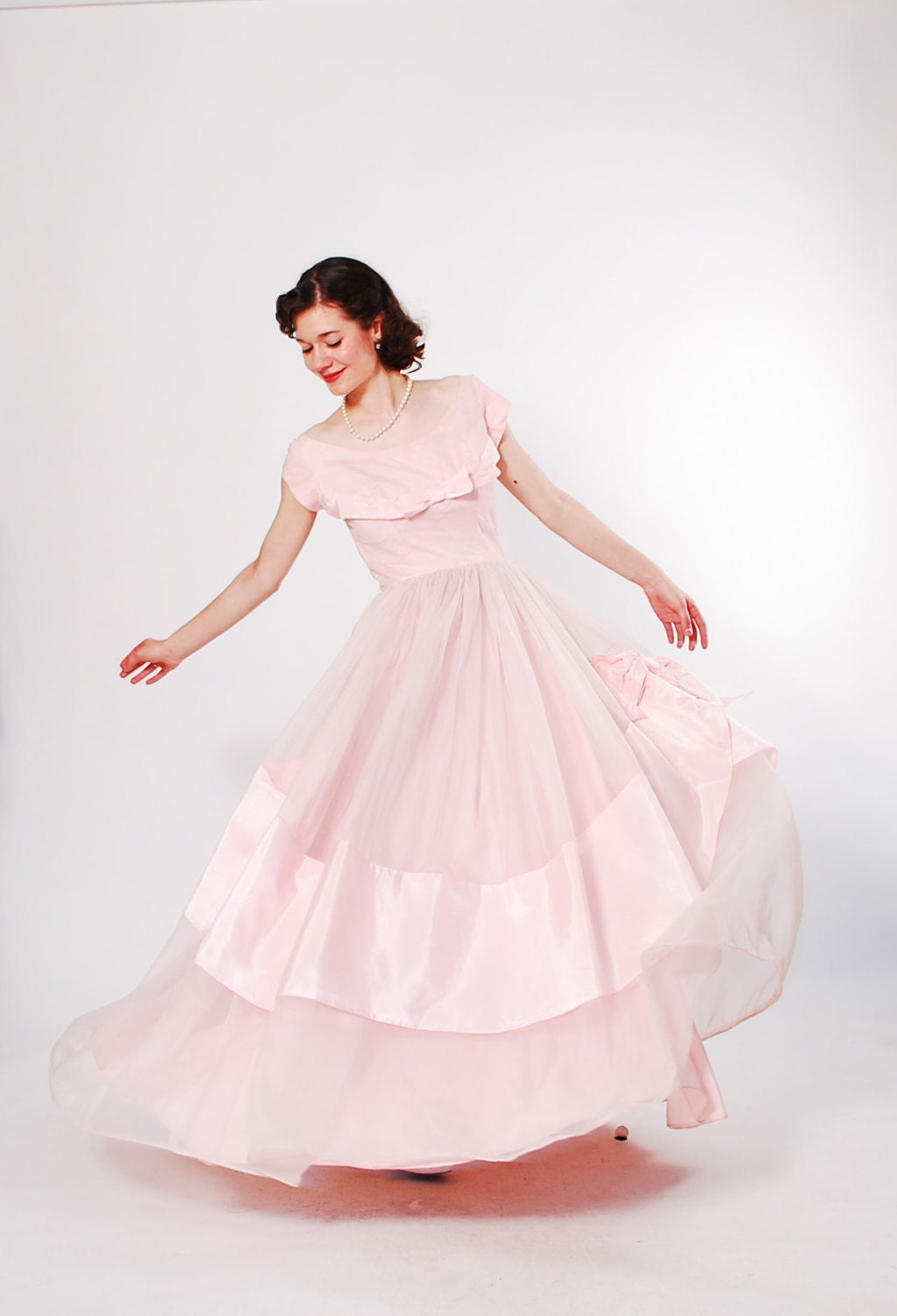 1960s Party Dress - 60s Dress - Cherry Blossom Pink
