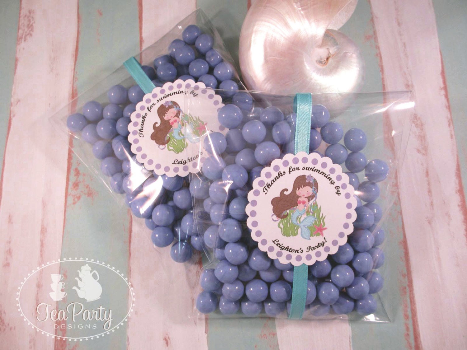 Blue Lagoon...Personalized Mermaid Party Favor Stickers Il_170x135
