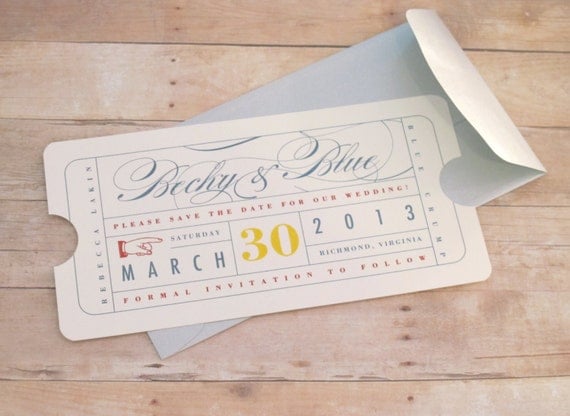 Vintage Ticket - Save the Date