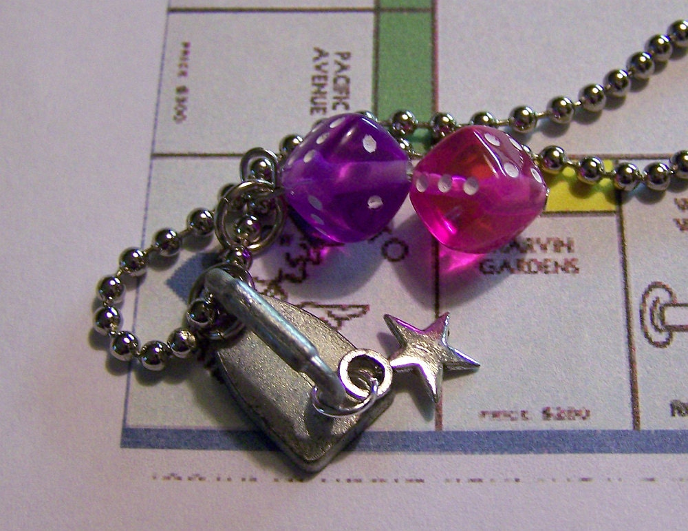 Vintage Retro Monopoly Game Piece Metal Iron Pendant