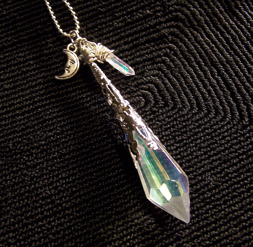 Crystal Aurora Borealis Prism with Angel Aura Quartz