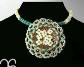 Laced beaded flower necklace
