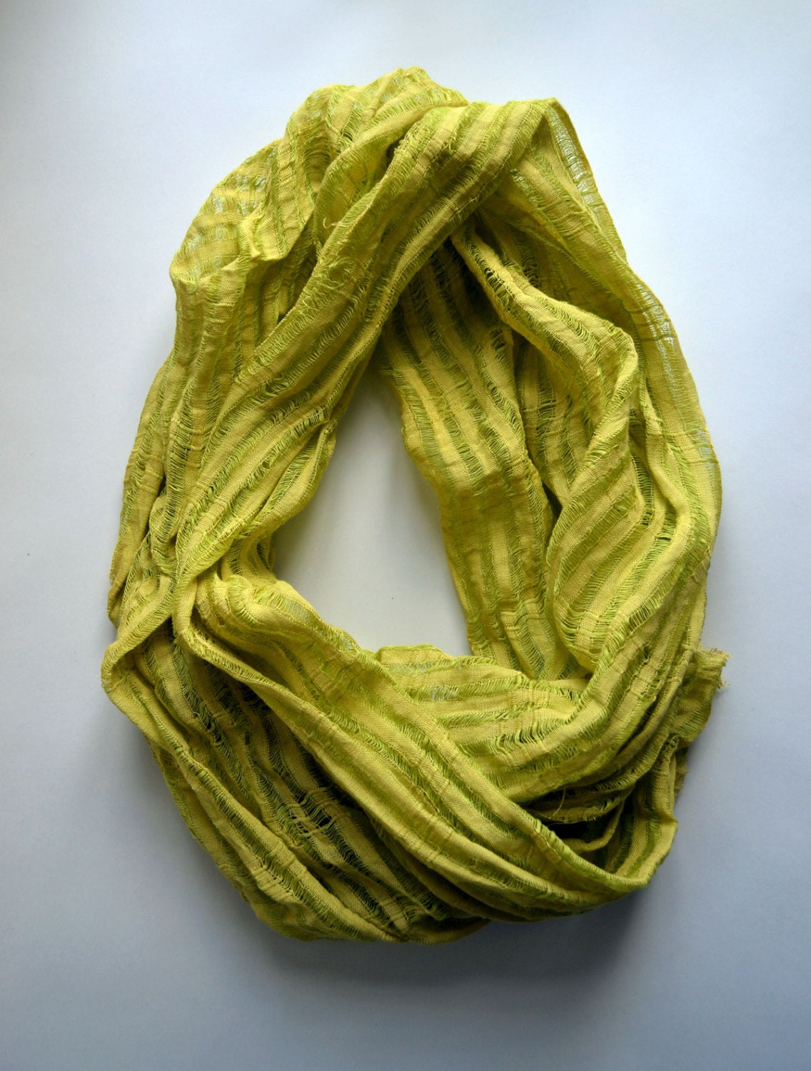 INFINITY SCARF - Circle Scarf - Linen Mustard Scarf - Summer Scarf - Spring Fashion