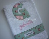 Personalised Baby bib and matching burp cloth Shabby choose your fabric