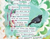 Everyday Adventure Poem Mixed Media Bird for Adventurers PRINT