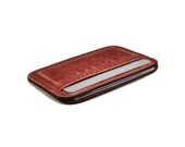 RETROMODERN aged leather Credit Card wallet - - CLARET