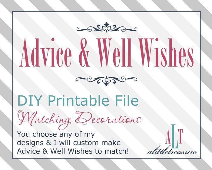 CUSTOMIZED Advice & Well Wishes for Baby - Baby Shower  Activities