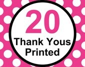20 Printed Thank You Cards by Cutie Patootie Creations - Includes Envelopes Il_170x135