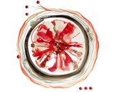 Original Art, Painting, Unique Home Decor, Abstract Watercolor, Floral, Poppy, Red, Scarlet, Black