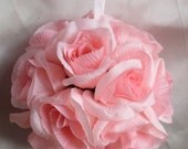 Pomander Light Pink  5" in Diameter Wedding Decor Flower Girl Kissing Ball