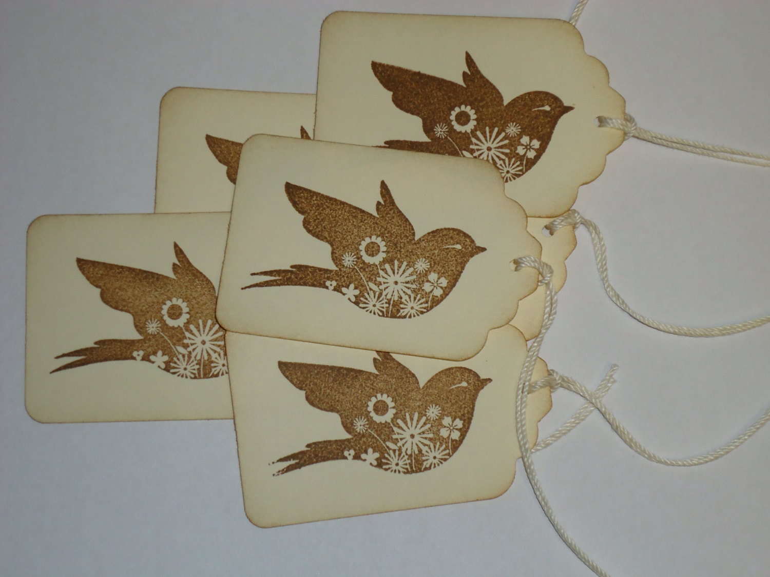 Flying Bird Handmade Wedding Wish Tree Tags 6 Pieces
