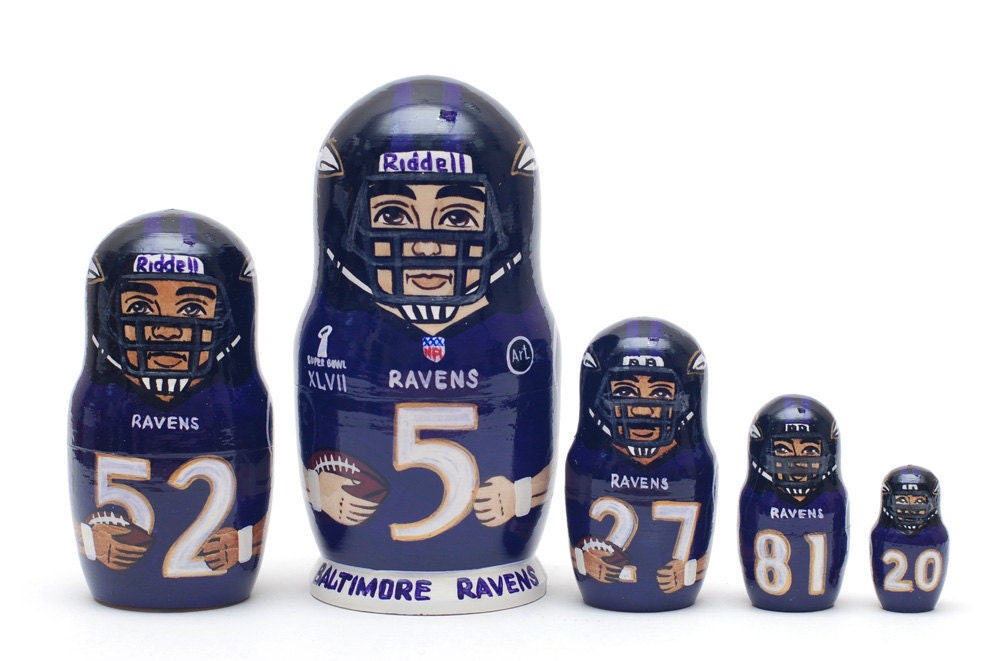 Baltimore Ravens nesting doll matryoshka 5 pc - free shipping