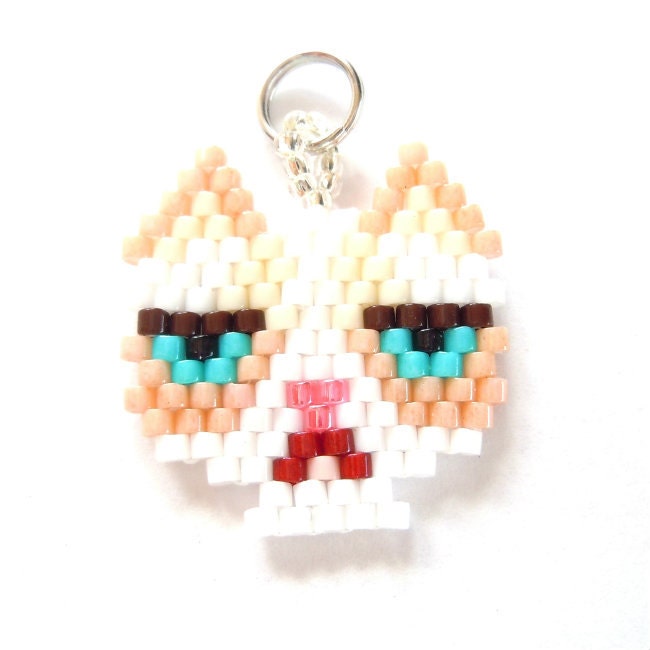 Beaded Cat Charm
