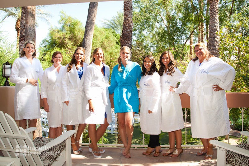 8 Bridesmaids Robes Personalized Robes Monogrammed Wedding Party Custom made
