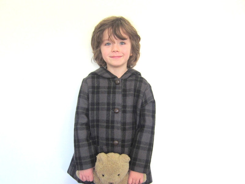 Childs Wool Coat - Hooded