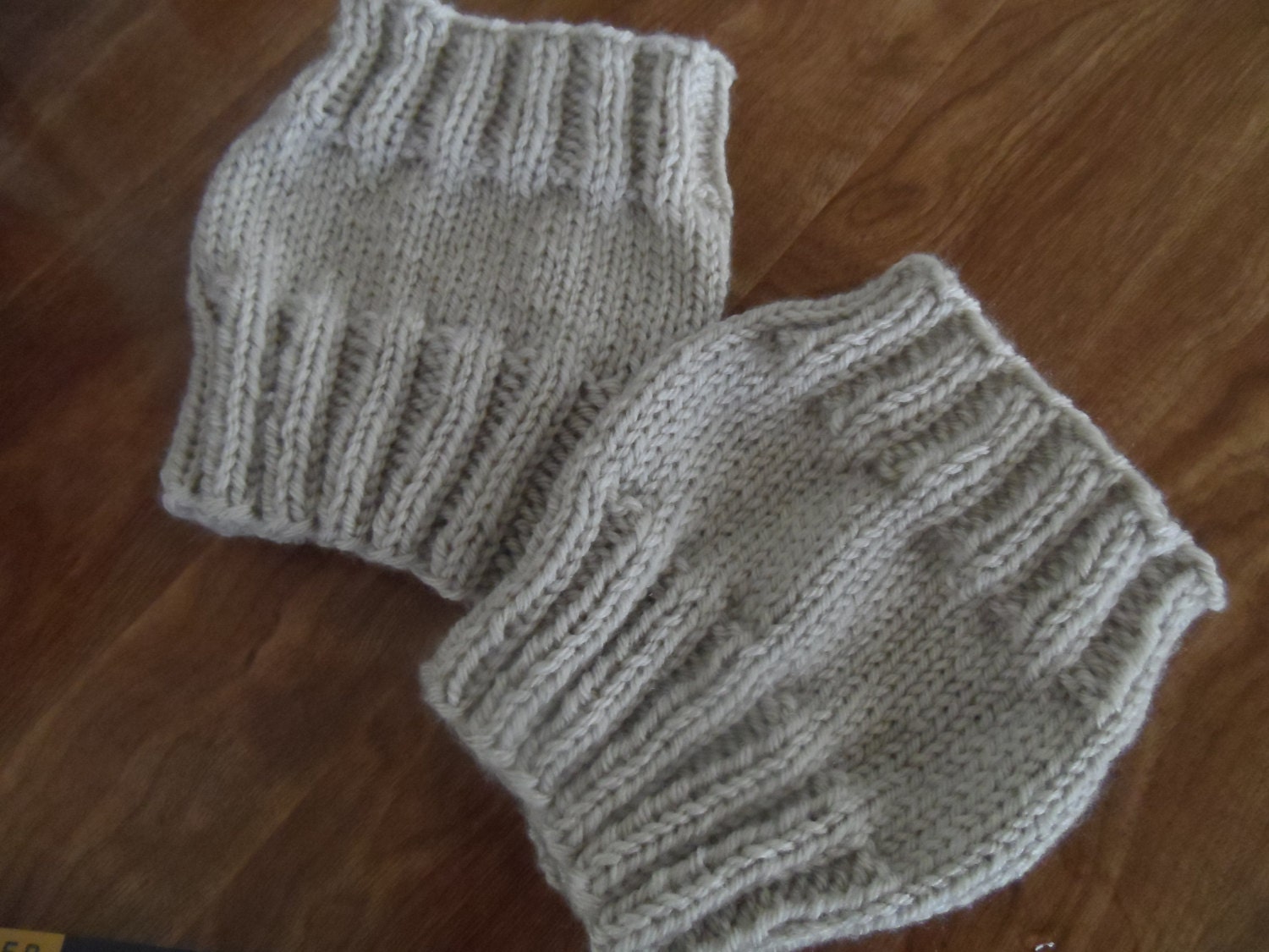 Hand Knit Boot Cuffs - Linen - L/XL