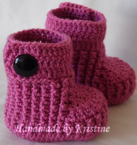 Crochet baby booties knitted baby boots knit shoes for newborn, 0 to 3 month or 3 to 6 months- CHOOSE your SIZE and COLOUR