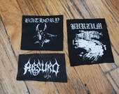 3 Leather Patches - Absurd, Bathory, Burzum