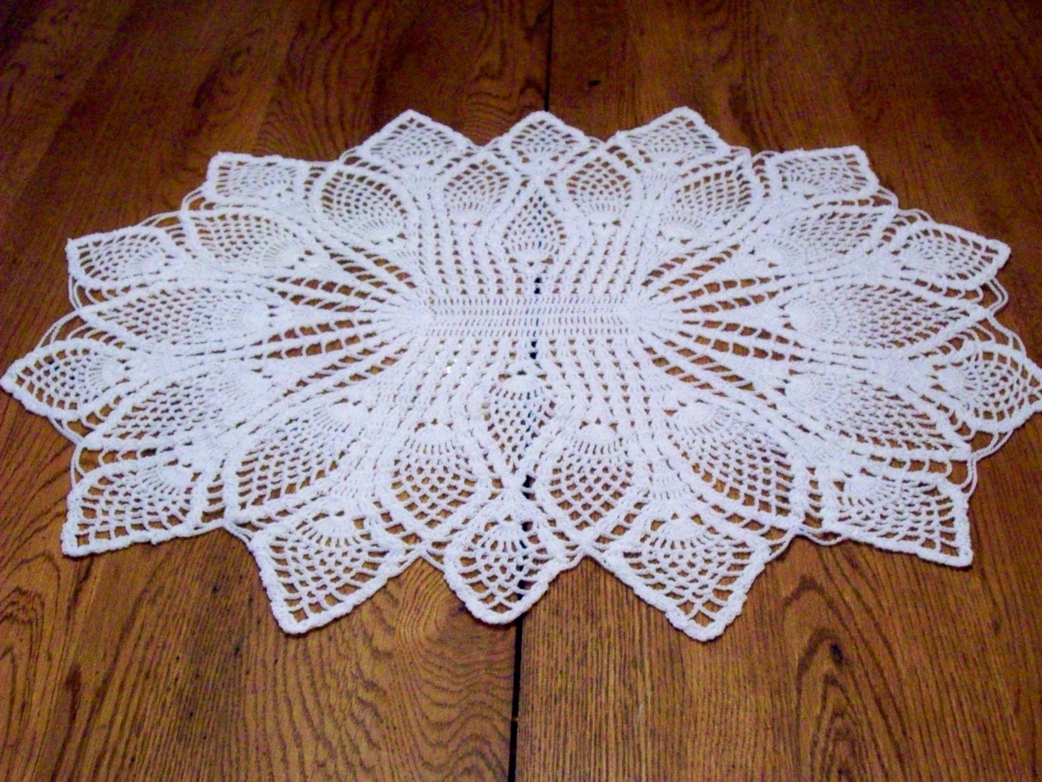 Crocheted Oval Pineapple Doily Tablecloth home decor table decor Centerpiece