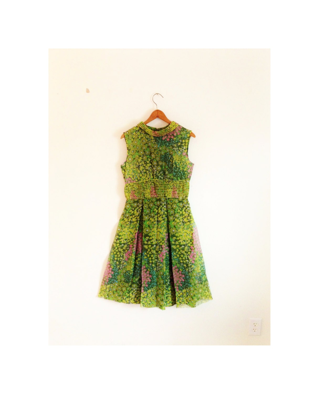 1950s-1960s MONET floral spring dress