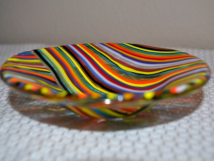 Colorful String Glass Bowl