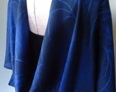 Pashmina Wrap Blue Scarf  Cashmere & Silk  Jacket