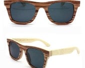 WALKER2011 C1401 bamboo &zebraw wood  polarized  handmade sunglasses