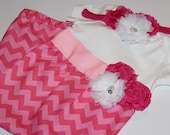 Chevron Baby Gown and Headband - Great Coming Home Outfit - FREE MONOGRAMMING