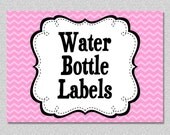 Matching Printable Water Bottle Labels