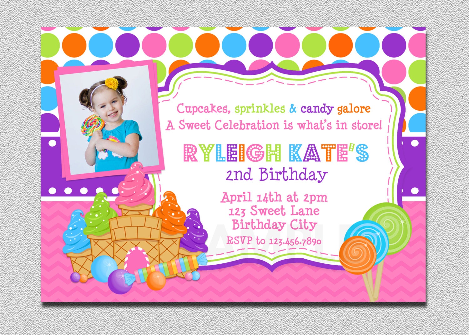 Sweet Shoppe Birthday Invitation , Sweet Shoppe Invitation Il_570xn