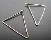 Triangle Hoops - SMALL ISOSCELES - 14k Gold Filled Hammered Dangle Interchangeable Earrings