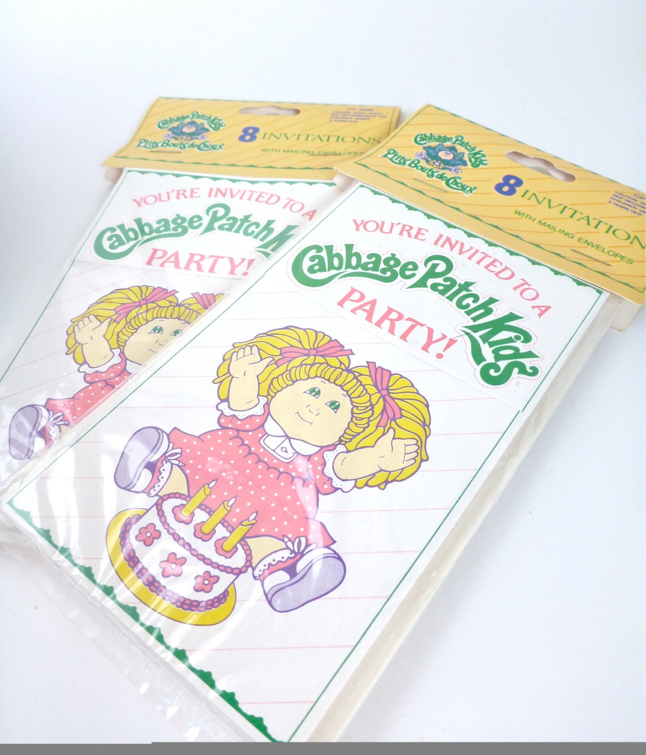 Vtg. Cabbage Patch Kids Invitations- Deadstock, NIP, 80s, Birthday Party