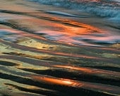 Nature Photography Sandy Sunrise Abstract - 5x7 Fine Art Print - Landscape, Beach, Sand Lines, Sunrise, Abstract, Color - LightOfTheWild