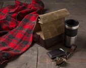 Waxed Canvas and Leather Lunch Bag
