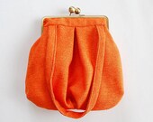 orange summer kisslock bag. kisslock purse. spring bag. tangerine bag. kisslock handbag. colorful bag.