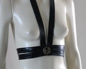 Black Harness Steampunk Gothic Vest Underbust Wedding Bridal Cosplay Victorian PVC   - Andru Chrisst