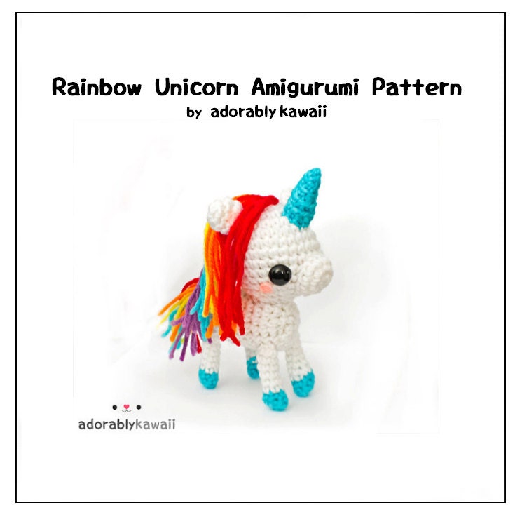 Rainbow Unicorn Amigurumi  - PDF Crochet Pattern