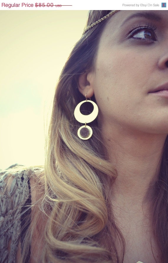 MEMORIAL DAY SALE Mooncycle Druzy Handcrafted Earrings