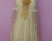 Bridesmaid Dress Custom Hand Dyed Dress Vintage Slip with Lace Rosettes Tulle Netting by vastly vintage on etsy