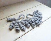 Crochet ponytail holders, gray, scrunchy, hair accessory, spring accessory, teens, girls, crochet, twist, curly, ready to ship, handmade