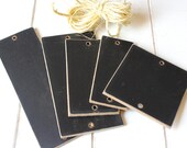 6 Chalkboard Tags for weddings, baskets, labeling and more with Jute twine 5 Assorted sizes 2 hole option