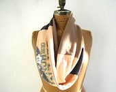 Notre Dame T Shirt Infinity Scarf / Eternity Scarf / Blue Gray Brown Peach / UpCycled / Recycled / Winter / Cotton / Unique / Long / ohzie