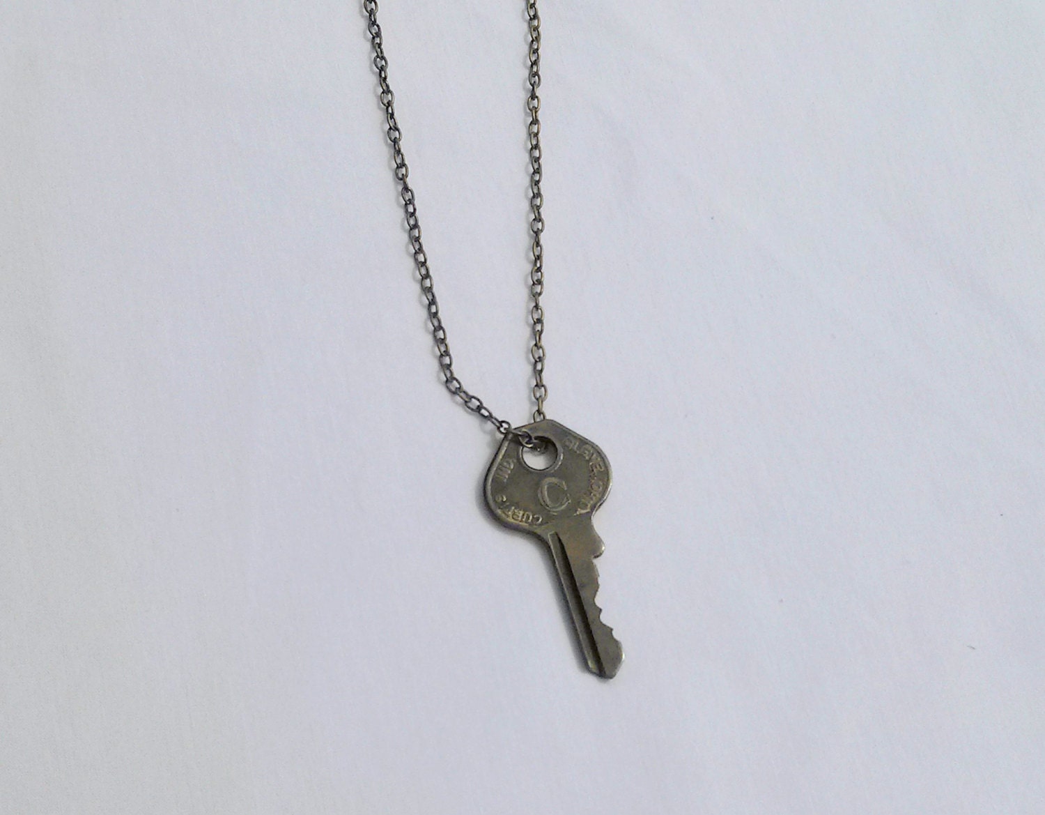 Vintage C Initial Key Curtis Key Necklace
