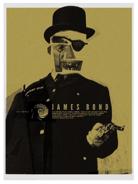 50 Years of James Bond 18x24 inch print