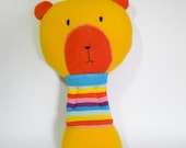 toy  stuffed bear plush bear stuffed animal Popsicle rainbow  and yellow plushie