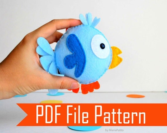 Funny Felt Bird plush pattern - DIY sewing Pattern PDF File A504 Il_570xn