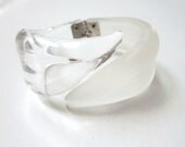 Vintage Clear Lucite Clamper Bracelet